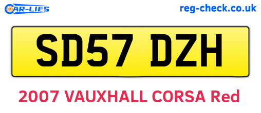 SD57DZH are the vehicle registration plates.