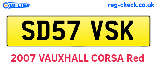 SD57VSK are the vehicle registration plates.