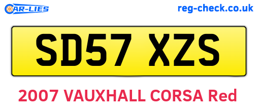 SD57XZS are the vehicle registration plates.