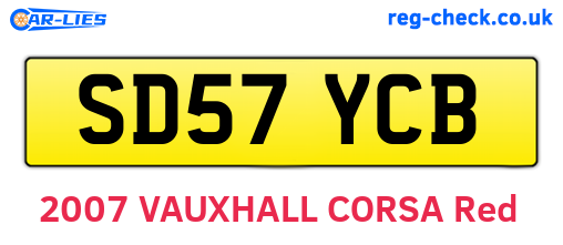 SD57YCB are the vehicle registration plates.