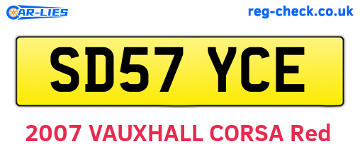 SD57YCE are the vehicle registration plates.