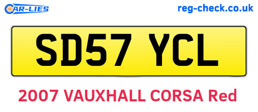 SD57YCL are the vehicle registration plates.