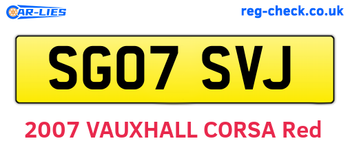 SG07SVJ are the vehicle registration plates.