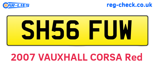 SH56FUW are the vehicle registration plates.