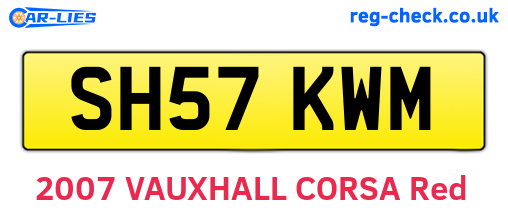 SH57KWM are the vehicle registration plates.