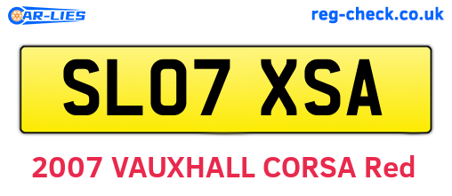 SL07XSA are the vehicle registration plates.