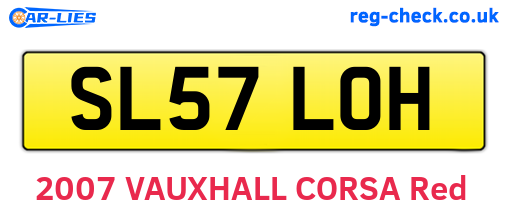 SL57LOH are the vehicle registration plates.