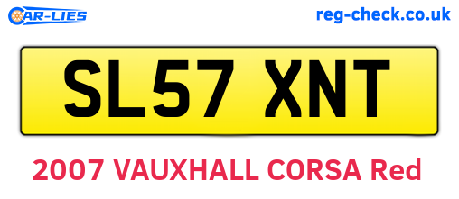 SL57XNT are the vehicle registration plates.