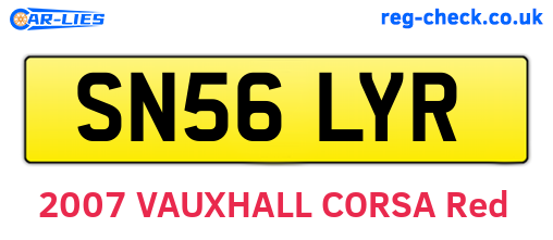 SN56LYR are the vehicle registration plates.