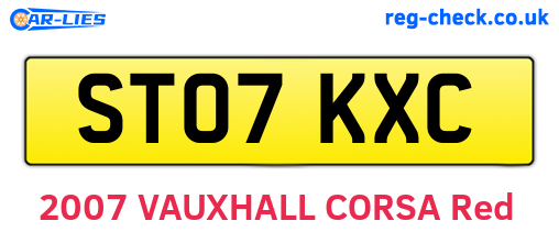 ST07KXC are the vehicle registration plates.