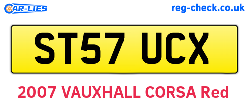 ST57UCX are the vehicle registration plates.