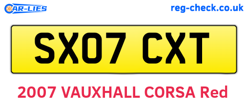 SX07CXT are the vehicle registration plates.
