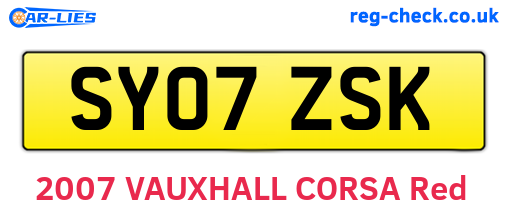 SY07ZSK are the vehicle registration plates.