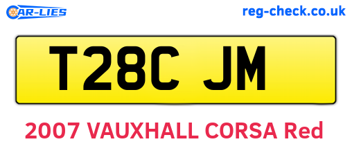 T28CJM are the vehicle registration plates.