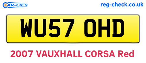 WU57OHD are the vehicle registration plates.