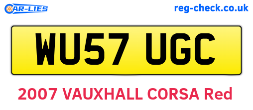 WU57UGC are the vehicle registration plates.