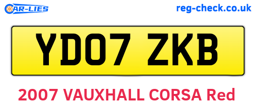YD07ZKB are the vehicle registration plates.