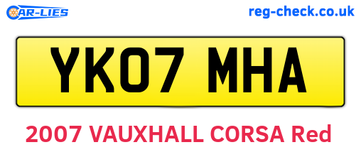 YK07MHA are the vehicle registration plates.