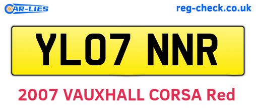 YL07NNR are the vehicle registration plates.
