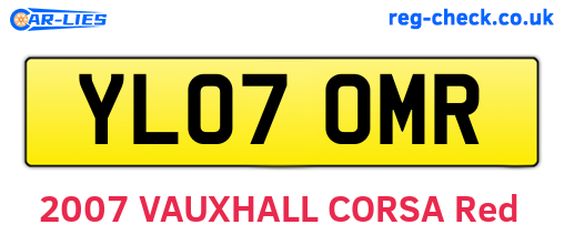 YL07OMR are the vehicle registration plates.
