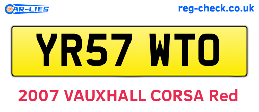 YR57WTO are the vehicle registration plates.