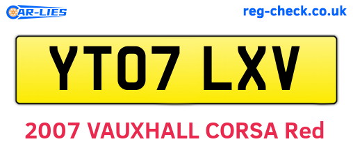 YT07LXV are the vehicle registration plates.