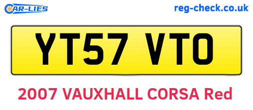 YT57VTO are the vehicle registration plates.