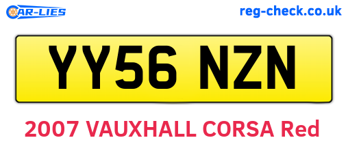 YY56NZN are the vehicle registration plates.