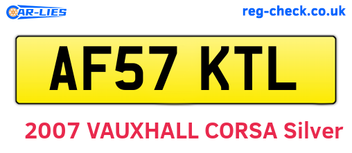 AF57KTL are the vehicle registration plates.