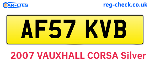 AF57KVB are the vehicle registration plates.