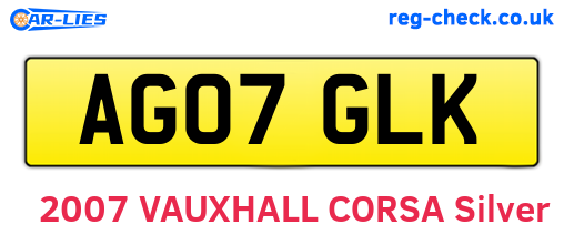 AG07GLK are the vehicle registration plates.