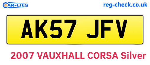 AK57JFV are the vehicle registration plates.