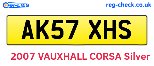 AK57XHS are the vehicle registration plates.