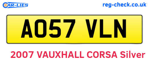 AO57VLN are the vehicle registration plates.