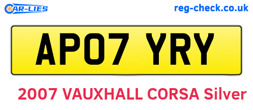 AP07YRY are the vehicle registration plates.