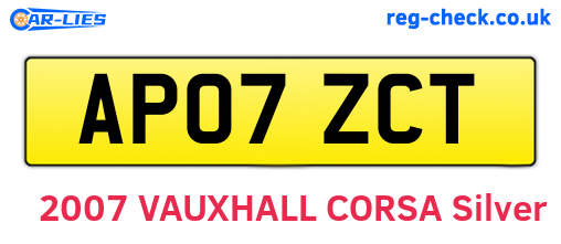 AP07ZCT are the vehicle registration plates.