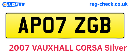 AP07ZGB are the vehicle registration plates.