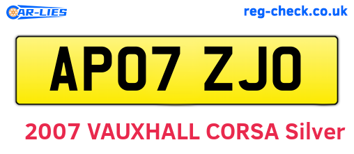 AP07ZJO are the vehicle registration plates.