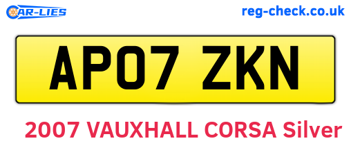 AP07ZKN are the vehicle registration plates.