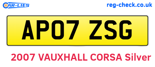 AP07ZSG are the vehicle registration plates.