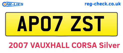 AP07ZST are the vehicle registration plates.