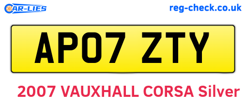 AP07ZTY are the vehicle registration plates.