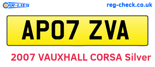 AP07ZVA are the vehicle registration plates.