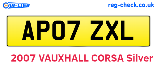 AP07ZXL are the vehicle registration plates.