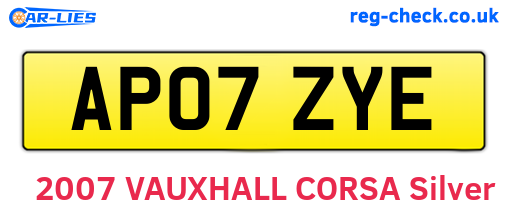 AP07ZYE are the vehicle registration plates.