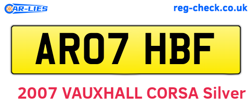 AR07HBF are the vehicle registration plates.