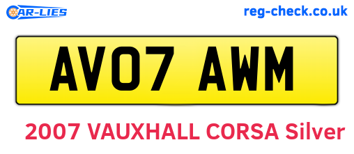 AV07AWM are the vehicle registration plates.