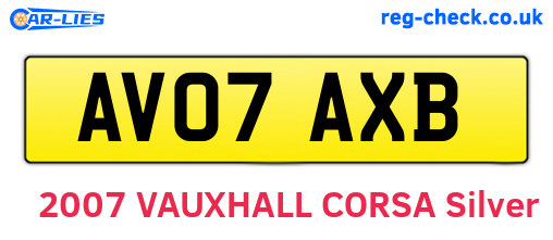 AV07AXB are the vehicle registration plates.