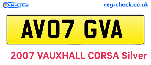 AV07GVA are the vehicle registration plates.