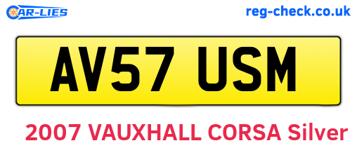 AV57USM are the vehicle registration plates.